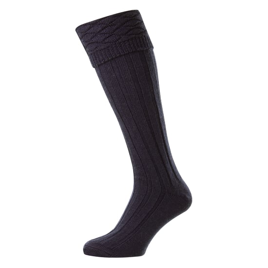 Herr Premium Ull Kilt Strumpor Knähöga Diamantmönster Med Viktop - Image 2