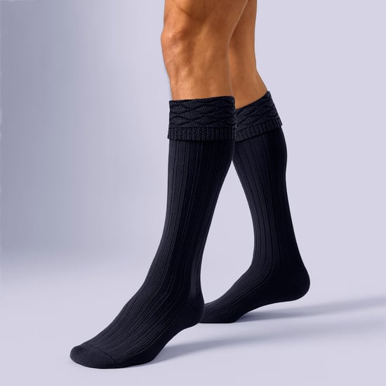 Herr Premium Ull Kilt Strumpor Knähöga Diamantmönster Med Viktop - Image 3