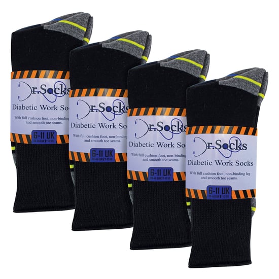 Multipack Mens Diabetic Work Socks | Non Elastic Breathable Diabetic Socks - Image 2