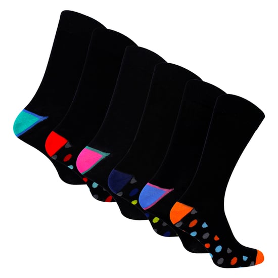 6 Pack Mens Bamboo Design Socks - Soft Breathable Everyday Patterned Fit - Image 1