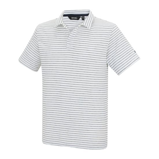 Regatta Heren Hadvo Streep Polo T-shirt (Wit/Navy) - Image 3