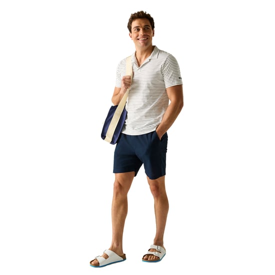 Regatta Heren Hadvo Streep Polo T-shirt (Wit/Navy) - Image 5