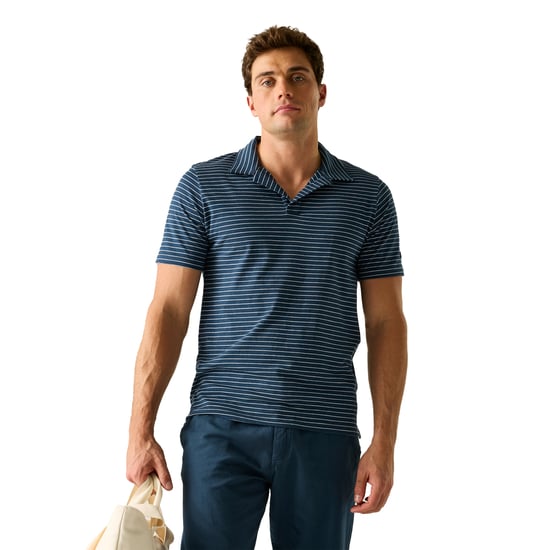 Regatta Heren Hadvo Stripe Polo Shirt (Moonlight Denim/Wit) - Image 4