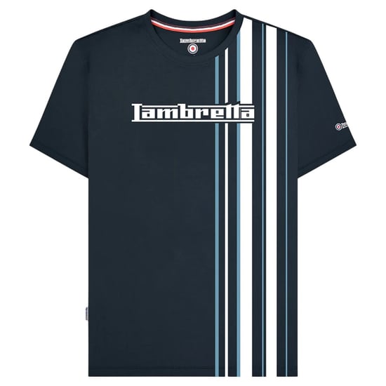 Lambretta Mens Racing Stripe T-Shirt (Navy/Smoke Blue) - Image 1