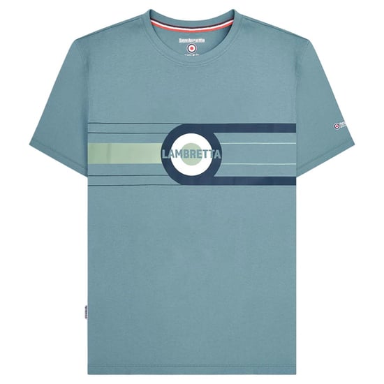 Lambretta Heren Target Band T-Shirt (Rookblauw) - Image 1