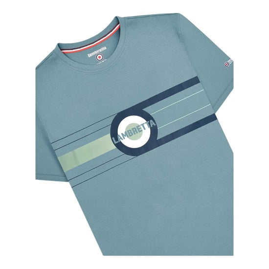 Lambretta Heren Target Band T-Shirt (Rookblauw) - Image 3