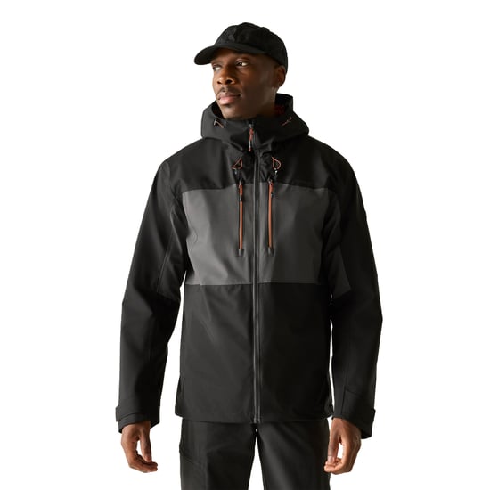 Regatta Mens Maland II Waterproof Jacket (Ash/Black) - Image 4