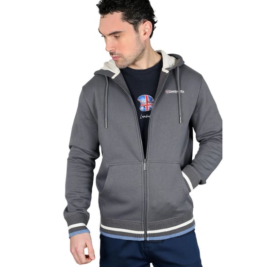 Lambretta Mens Full Zip Hoodie (Iron) - Image 6