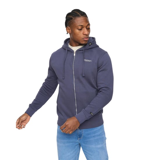 Crosshatch Heren Allmoor Thru Volledige Rits Hoodie (Navy) - Image 1