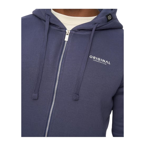 Crosshatch Heren Allmoor Thru Volledige Rits Hoodie (Navy) - Image 3