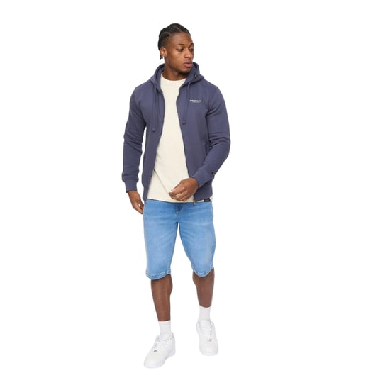 Crosshatch Heren Allmoor Thru Volledige Rits Hoodie (Navy) - Image 4