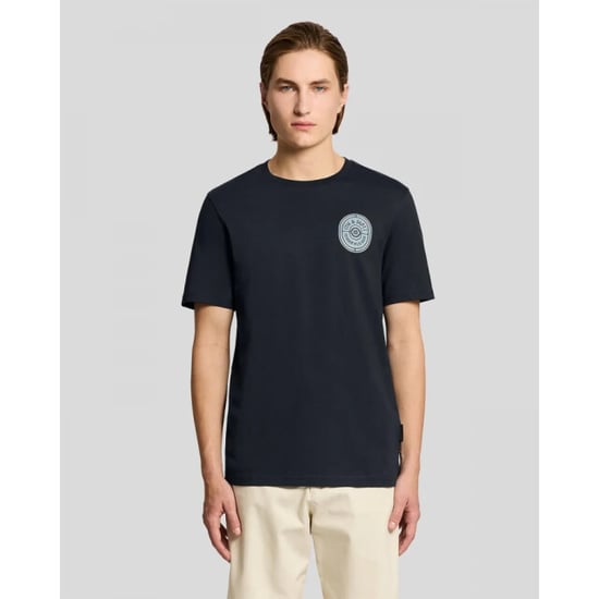 Lyle and Scott Ts2403v borders label graphic dark navy z271 t-shirt fancy - Image 4