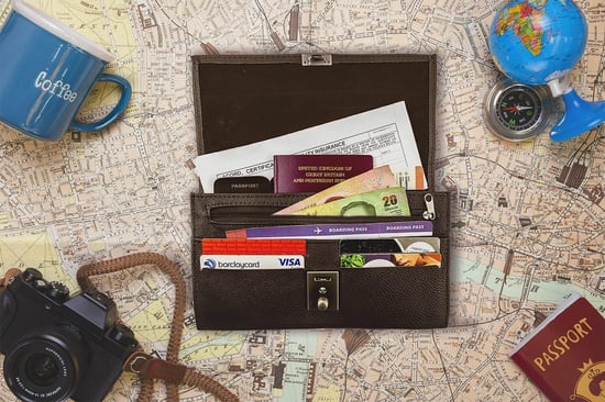 Passport Holder Travel Document Wallet Organiser in Navy - Image 4