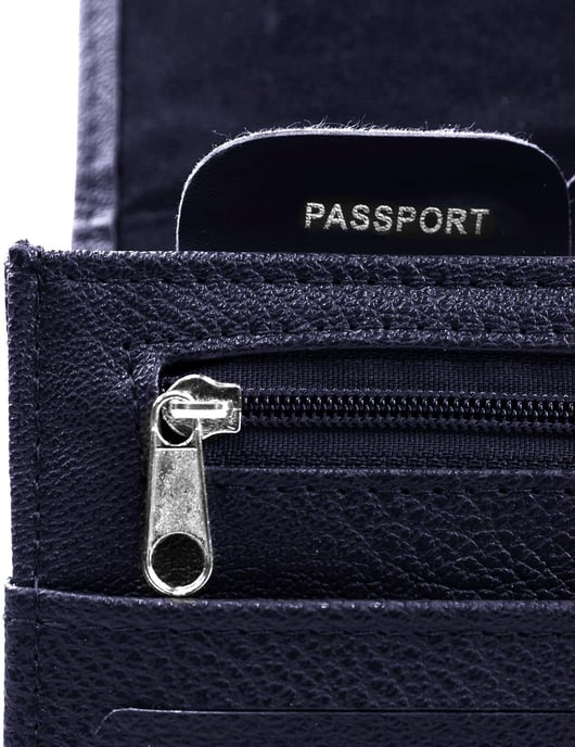 Passport Holder Travel Document Wallet Organiser in Navy - Image 6