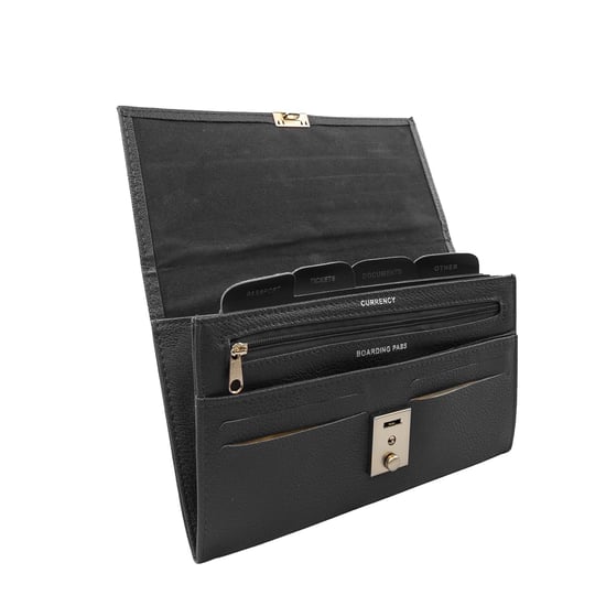 Passport Holder Travel Document Wallet Organiser in Black - Image 1