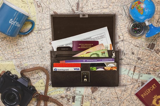 Passport Holder Travel Document Wallet Organiser in Black - Image 2