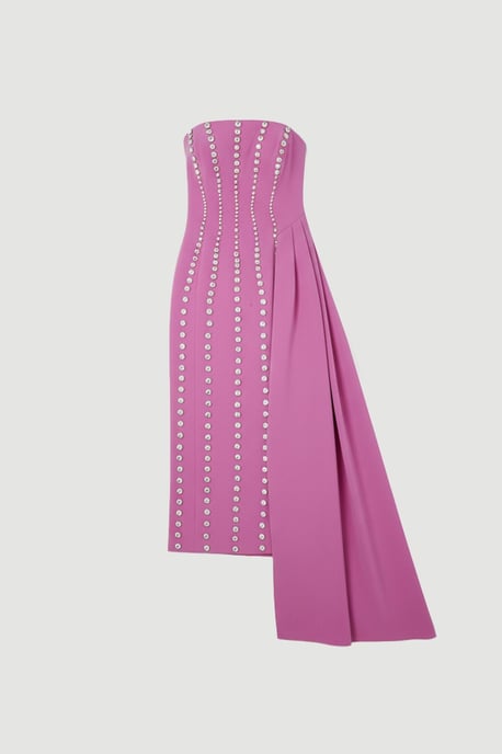 Tall Crystal Embellished Woven Plunge Detail Maxi Dress - Image 4