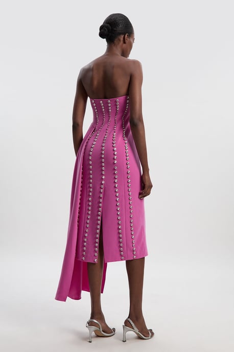 Tall Crystal Embellished Woven Plunge Detail Maxi Dress - Image 5