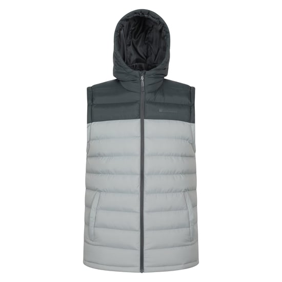 Mountain Warehouse Heren Seizoenen Gewatteerd Gilet met Capuchon (Lichtgrijs) - Image 1