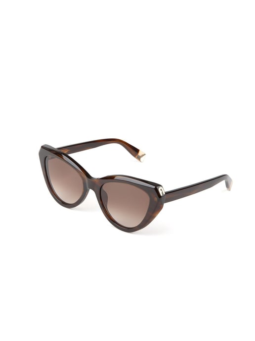 Furla Zonnebril Glanzend Bruin Gestreept Havana - Image 1