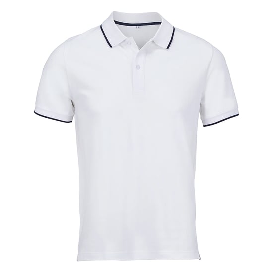 SOLS Volwassen Unisex Palermo Poloshirt (Witte/franse marine) - Image 1