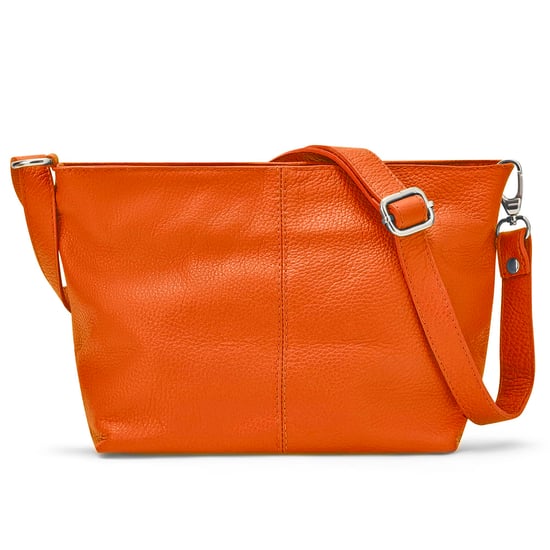 Women's Italian Leather Handbag Shoulder Bag in Orange - Image 1