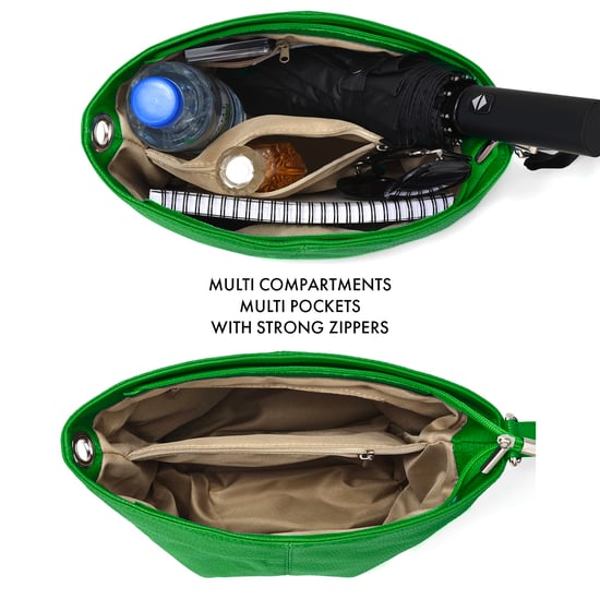 Women's Italian Leather Handbag Shoulder Bag in Green - Image 5