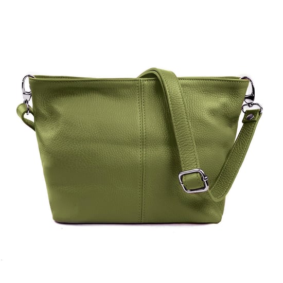 Women's Italian Leather Handbag Shoulder Bag in Olive Green - Image 6
