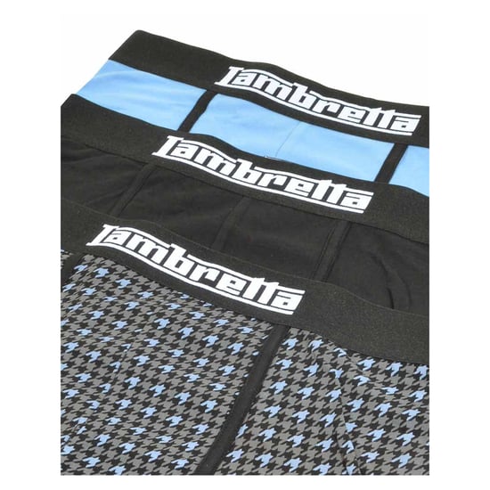 Lambretta Mens Boxer Shorts (Pack of 3) (Black/Blue) - Image 3