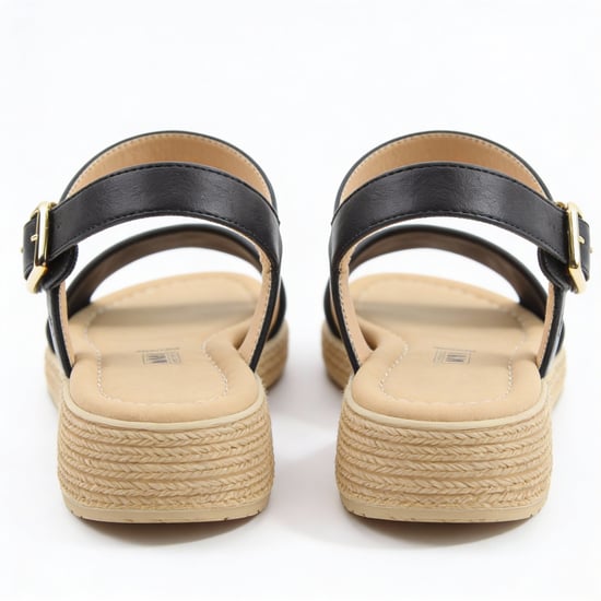 Heavenly Feet Sara Womens Platform Sandals Black - Image 3