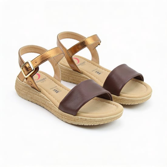 Heavenly Feet Sara Womens Platform Sandals Chocolate Bronze - Image 4