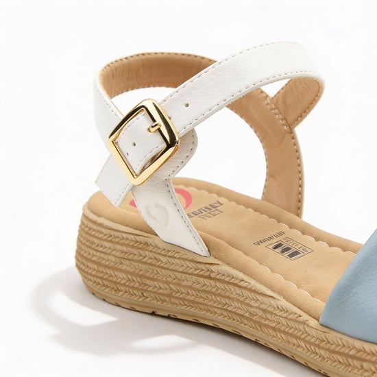 Heavenly Feet Sara Womens Platform Sandals Blue/white - Image 3