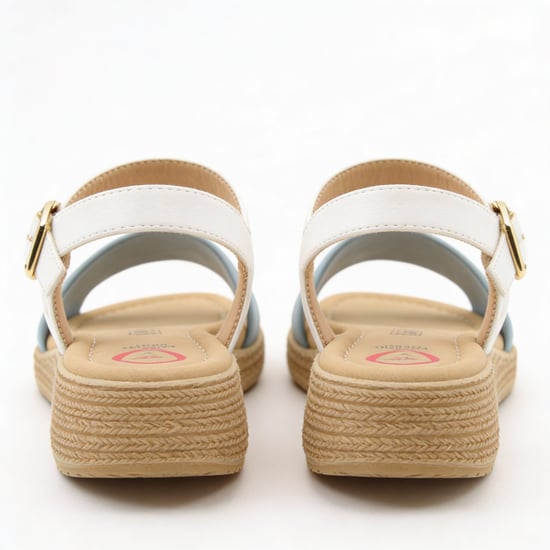 Heavenly Feet Sara Womens Platform Sandals Blue/white - Image 4