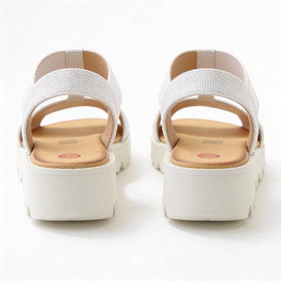 Heavenly Feet Ritz Shimmer Womens Slingback Sandals White/silver - Image 3