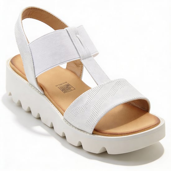 Heavenly Feet Ritz Shimmer Womens Slingback Sandals White/silver - Image 4