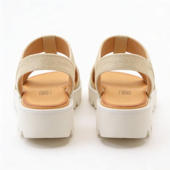 Heavenly Feet Ritz Shimmer Womens Slingback Sandals Beige/gold - Image 2