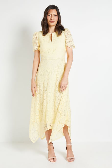 Lace Hanky Hem Midi Dress - Image 1