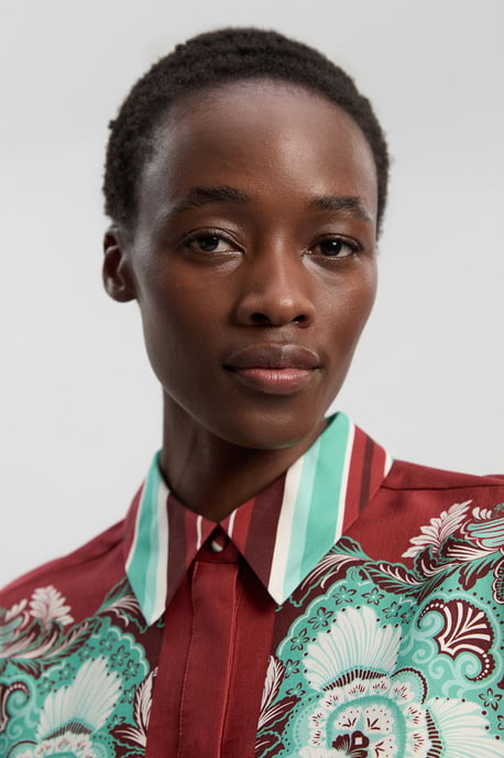 Mirrored Viscose Linen Print Woven Shirt - Image 2