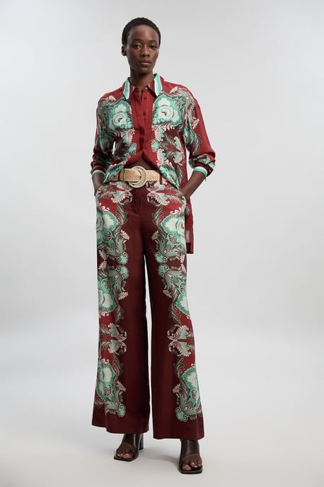 Mirrored Viscose Linen Print Woven Shirt - Image 3