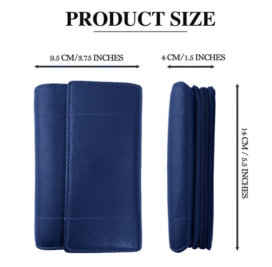 Women's Genuine Leather Purse RFID Blocking Wallet In Navy - Image 2