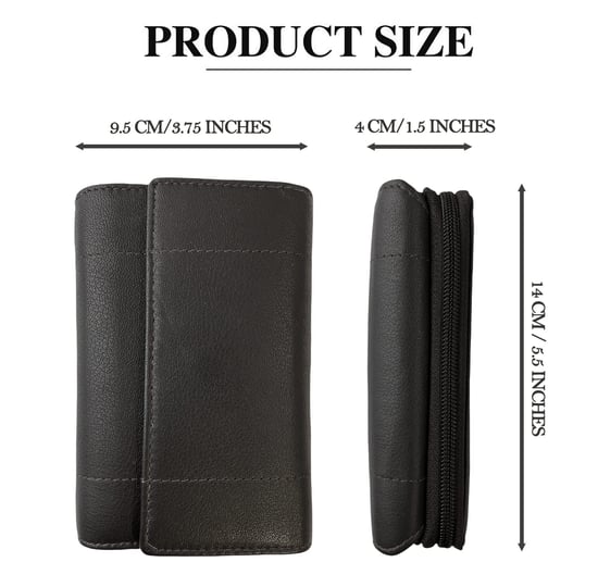 Women's Genuine Leather Purse RFID Blocking Wallet In Black - Image 3