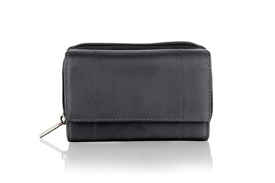 Women's Genuine Leather Purse RFID Blocking Wallet In Black - Image 5