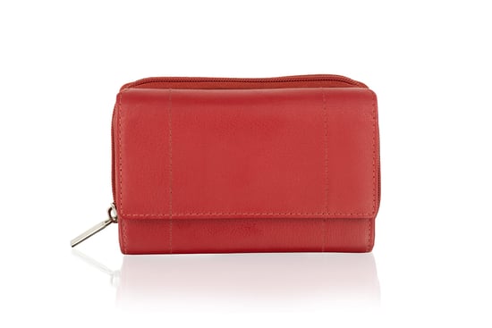 Women's Genuine Leather Purse RFID Blocking Wallet In Red - Image 5