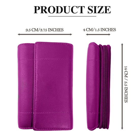 Women's Genuine Leather Purse RFID Blocking Wallet In Fuchsia - Image 3