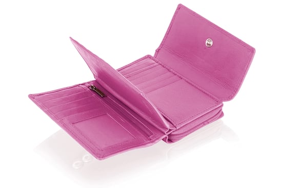 Women's Genuine Leather Purse RFID Blocking Wallet In Fuchsia - Image 5