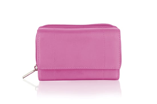 Women's Genuine Leather Purse RFID Blocking Wallet In Fuchsia - Image 6