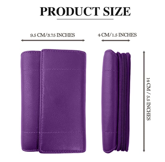 Women's Genuine Leather Purse RFID Blocking Wallet In Purple - Image 3