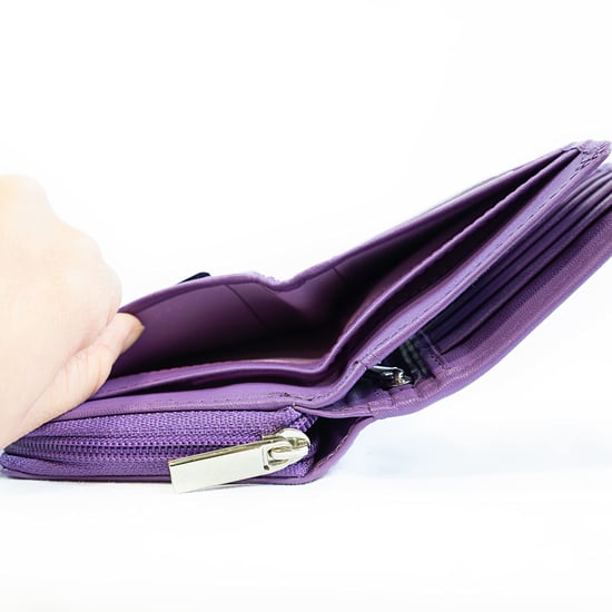 Women's Genuine Leather Purse RFID Blocking Wallet In Purple - Image 5