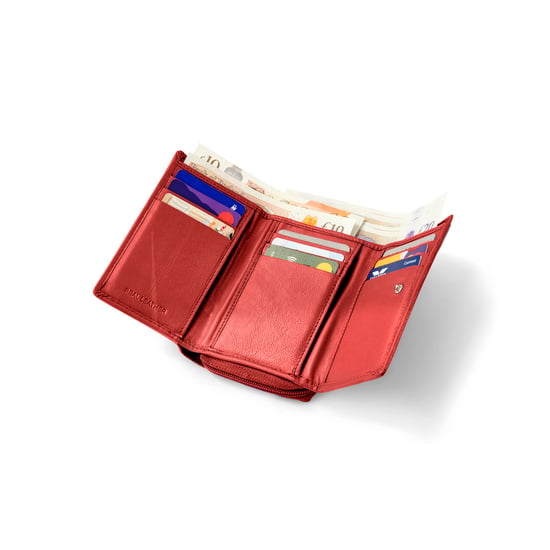 Women’s Genuine Leather RFID Wallet with Card & Coin Pocket in Red - Image 5