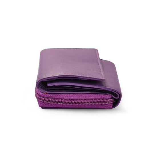 Women’s Genuine Leather RFID Wallet with Card & Coin Pocket in Purple - Image 5